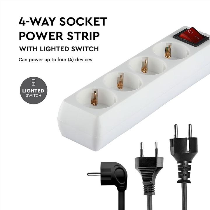 4 WAYS SOCKET WITH SWITCH CABLE 1.5M