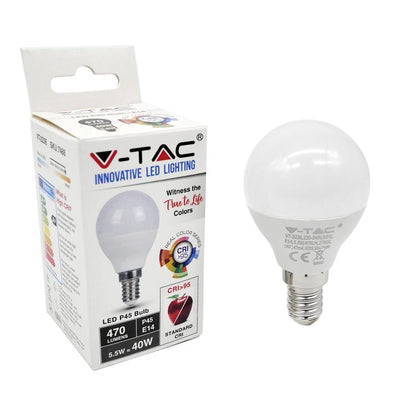 LED LAMPADINA - 5.5W E14 P45 4000K CRI 95+
