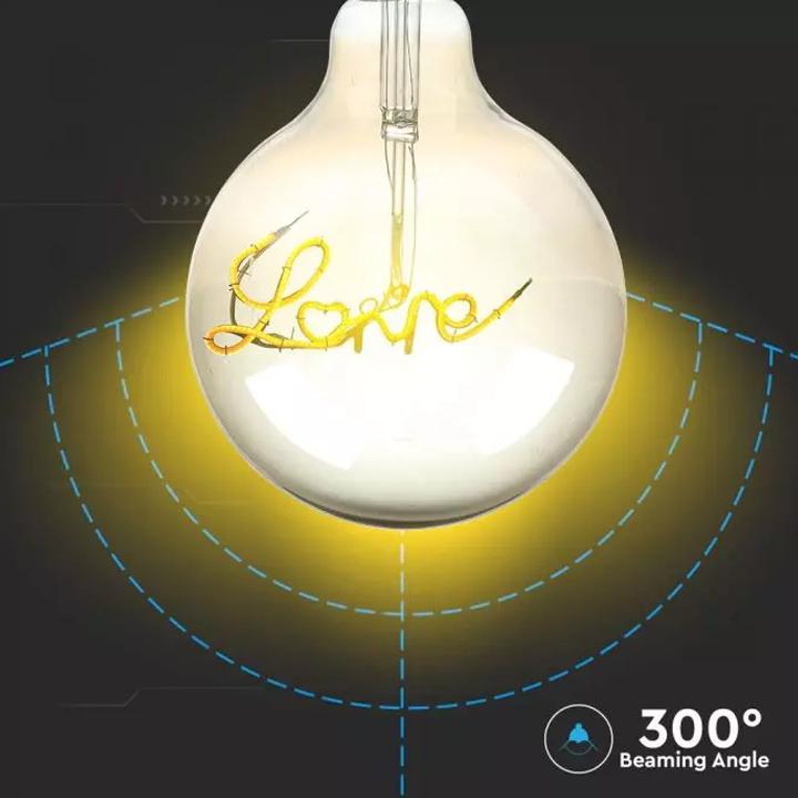 LED LAMPADINA 5W E27 FILAMENTO G125 AMBER GLASS 2200K