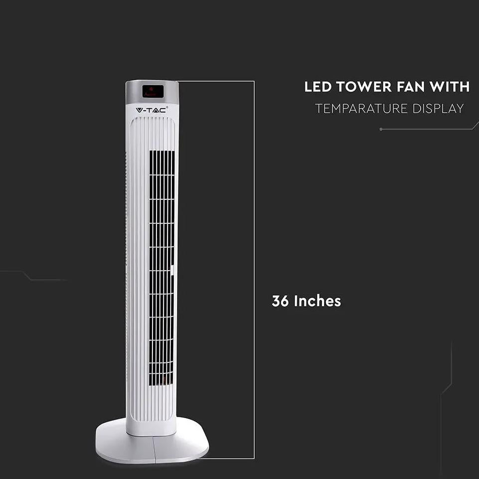 55W LED VENTILATORE A TORRETTA 36 INCH BIANCO