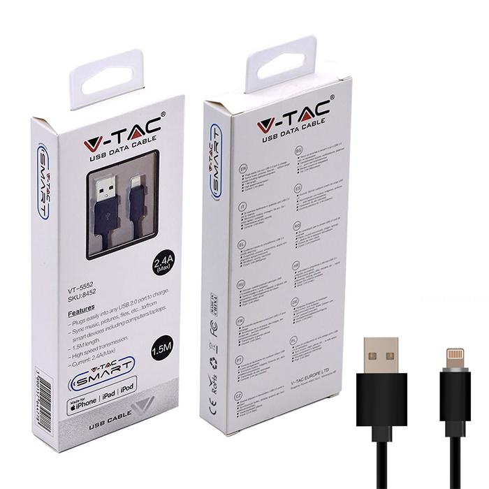 IPHONE CABLE BLACK WITH MFI LICENCE