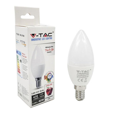 LED LAMPADINA 5.5W E14 C37 CANDELA 4000K CRI95+