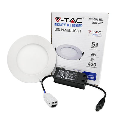 6W LED PANNELLO PREMIUM SAMSUNG CHIP ROTONDO 3000K