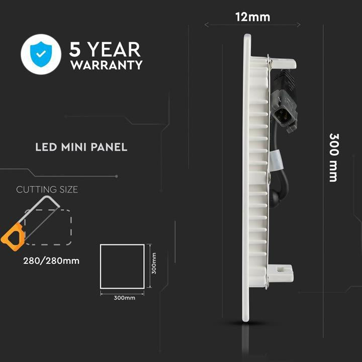 24W LED PANNELLO PREMIUM SAMSUNG CHIP QUADRATO 6400K