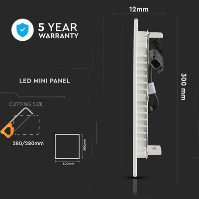 24W LED PANNELLO PREMIUM SAMSUNG CHIP QUADRATO 6400K