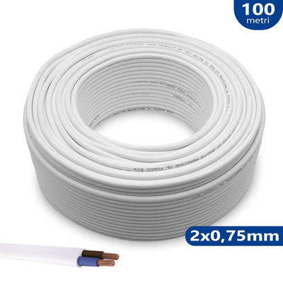 CAVO H03VVH2-F BIANCO 2X0,75  PIATTO