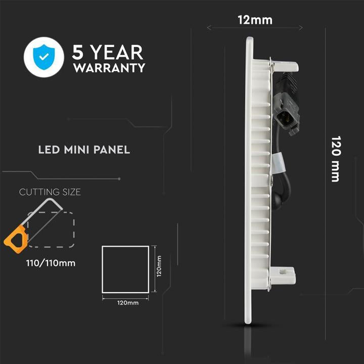 6W LED PANNELLO PREMIUM SAMSUNG CHIP QUADRATO 3000K