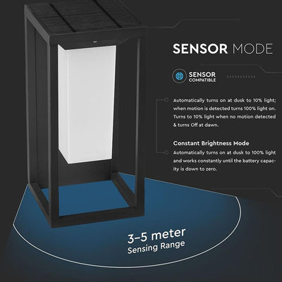 2W LED SOLAR WALL LIGHT SAMSUNG CHIP GREY BODY 3000K