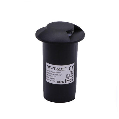 1W LED FARETTO INCASSO PAVIMENTO NERO 2 WAY 6500K