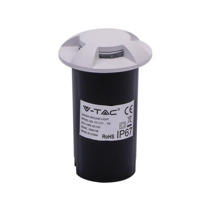 1W LED FARETTO INCASSO PAVIMENTO BIANCO 4 WAY 3000K