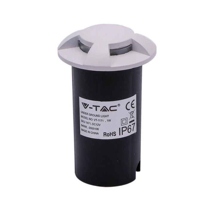 1W LED FARETTO INCASSO PAVIMENTO BIANCO 4 WAY 6500K