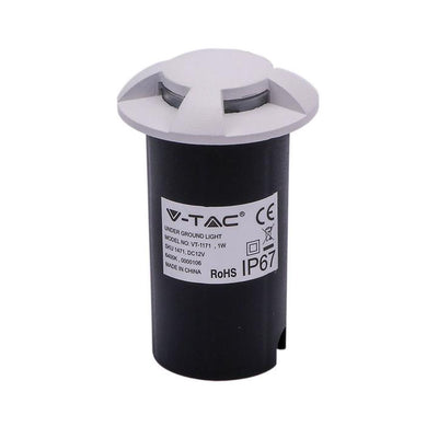 1W LED FARETTO INCASSO PAVIMENTO BIANCO 4 WAY 6500K