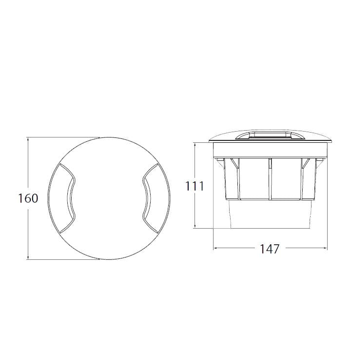 CECI 160 2L NERO SATIN LED GX53 10W CCT