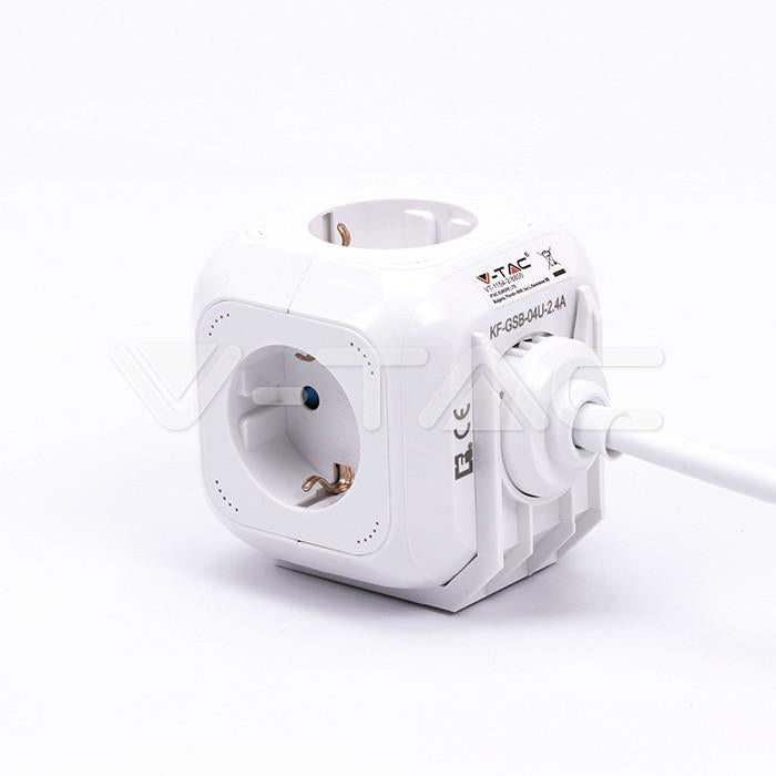 PRESA A 4 VIE CON USB CUBIC 3G 1.55MM X 1.4M