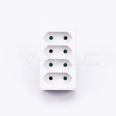 4 OUTLET ADAPTER 2.5A WHITE LABEL + POLY BAG