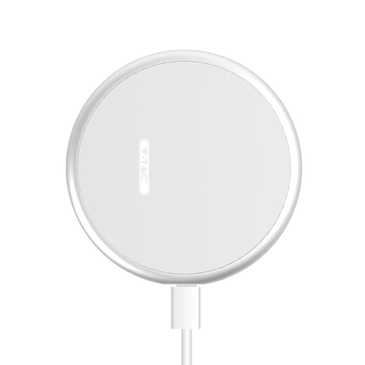 WIRELESS CARICABATTERIE 5A RICARICA RAPIDA ROTONDA BIANCO