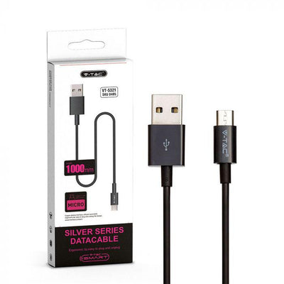 1M. MICRO USB CAVO NERO - SILVER SERIES