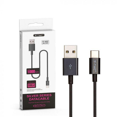 1M. TYPE C USB CAVO NERO - SILVER SERIES