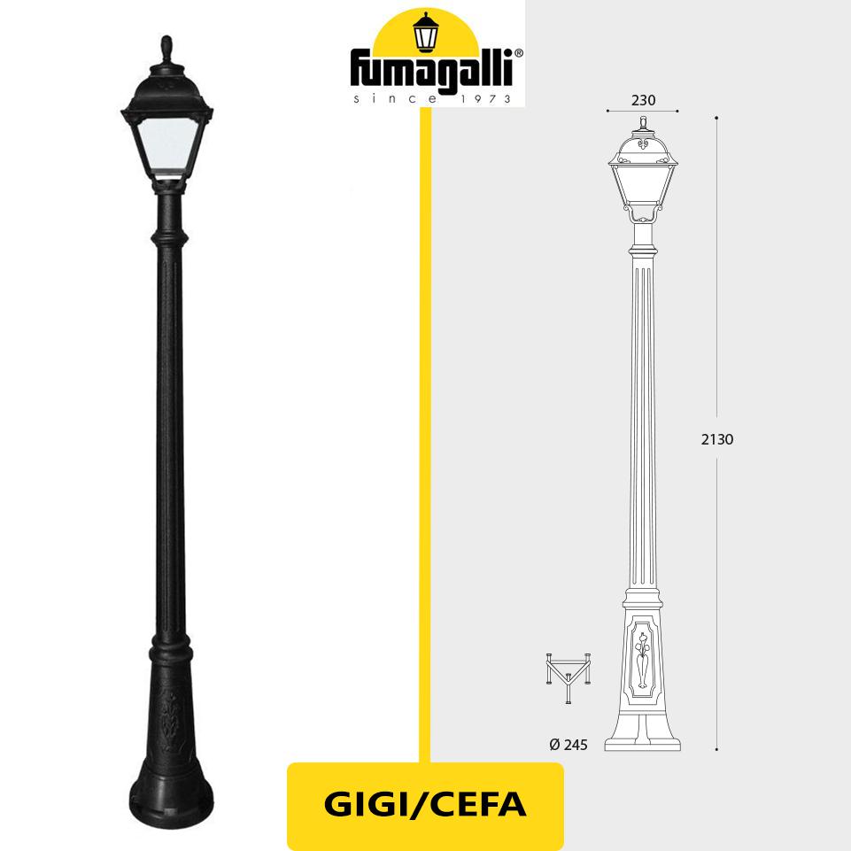 GIGI/CEFA NERO TRASP PALO 171CM 8,5W CCT 3000-6500K