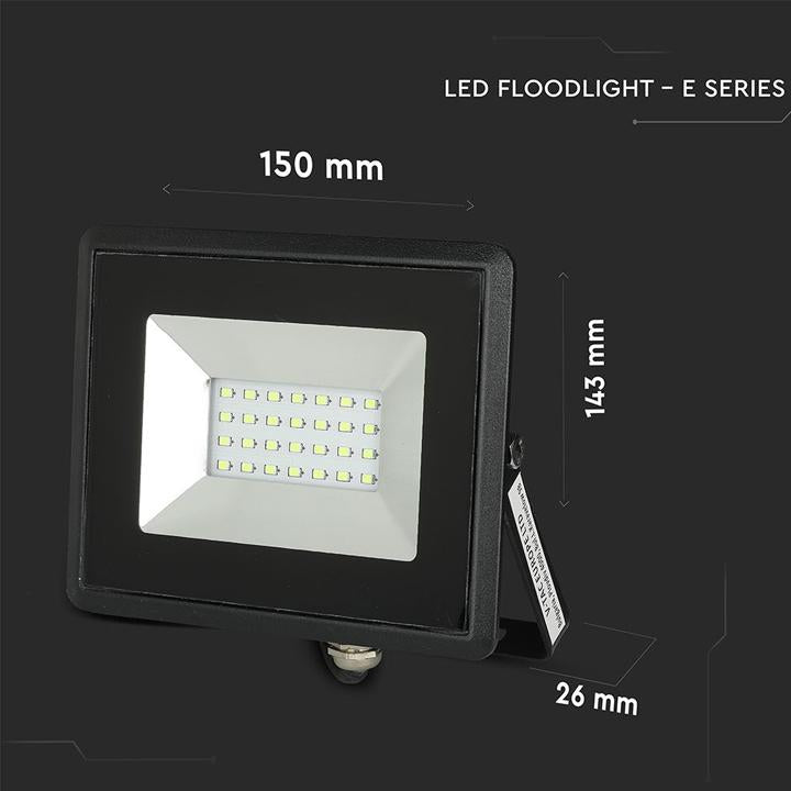 20W LED PROIETTORE SMD E-SERIES CORPO NERO ROSSO IP65