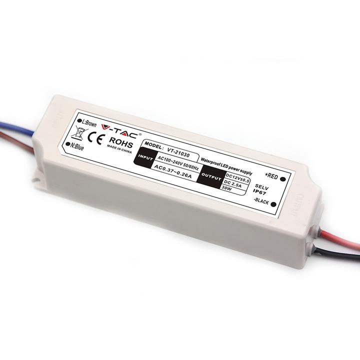LED PLASTICA SLIM ALIMENTATORE 30W 12V IP67