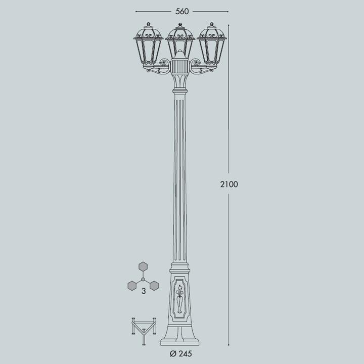 GIGI BISSO/SABA 3L NERO TRASP  LED FILAMENTO 8,5W CCT PALO