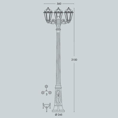 GIGI BISSO/SABA 3L NERO TRASP  LED FILAMENTO 8,5W CCT PALO