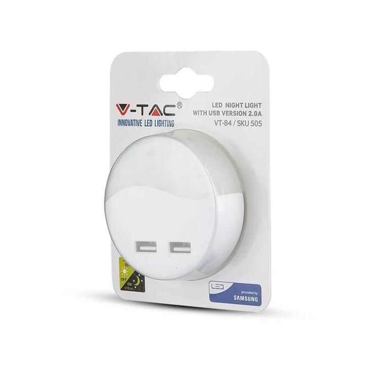 LED SEGNAPASSO NOTTURNO USB ROTONDO 3000K