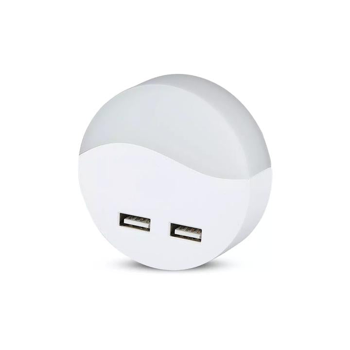 LED SEGNAPASSO NOTTURNO USB ROTONDO 3000K