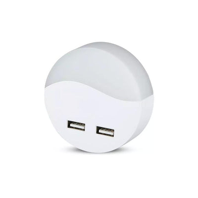 LED SEGNAPASSO NOTTURNO USB ROTONDO 3000K