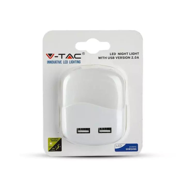 LED SEGNAPASSO NOTTURNOT USB QUADRATO 4000K