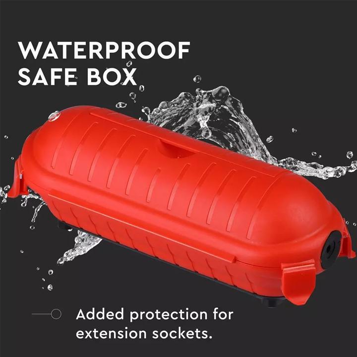 WATERPROOF SAFE BOX FOR EXTENSION SOCKETS IP44 BLACK+RED