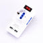 ADATTATORE 2 VIE 10/16A PRESA ITALIANA E 1VIA 10/16A ITALIANO /SCHUKO CON ITERRUTTORE DUE PORTE DI RICARICA USB 2.1A SPI