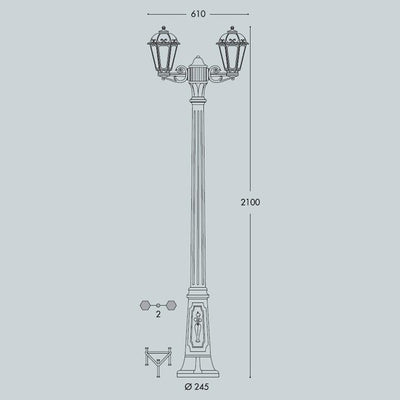 GIGI BISSO/SABA 2L BIANCO TRASP PALO 210CM 2X8,5W CCT