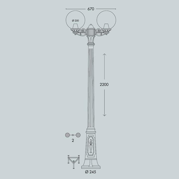 GIGI BISSO/G250 2L BIANCO TRASP LED 8,5W CCT PALO