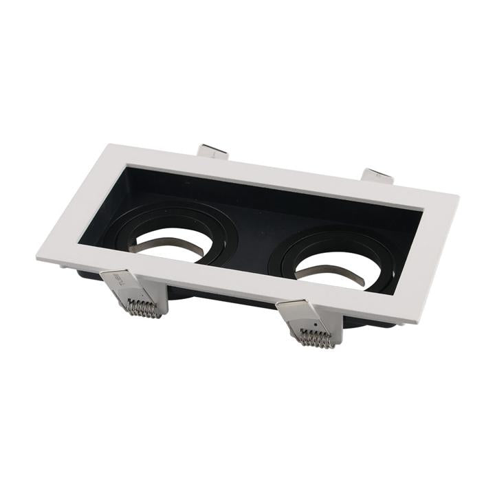 2 X GU10 FITTING SQUARE WHITE, BLACK