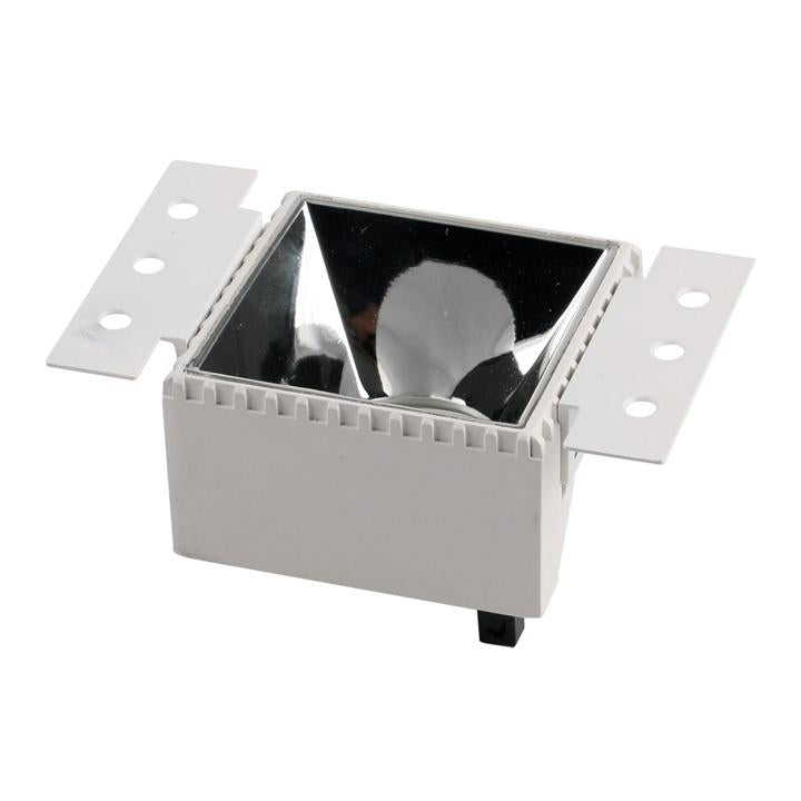 GU10 FITTING SQUARE WHITE FRAME CHROME REFLECTOR