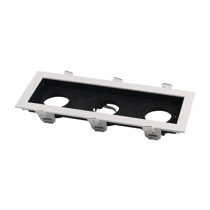 3 X GU10 FITTING QUADRATO BIANCO+NERO