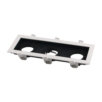 3 X GU10 FITTING QUADRATO BIANCO+NERO