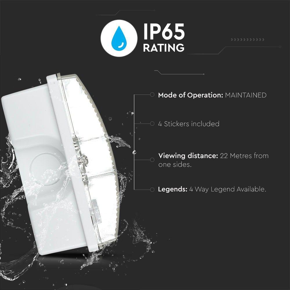 LUCE DI USCITA DI EMERGENZA DA 3 W. 6000K IP65 1200 MAH