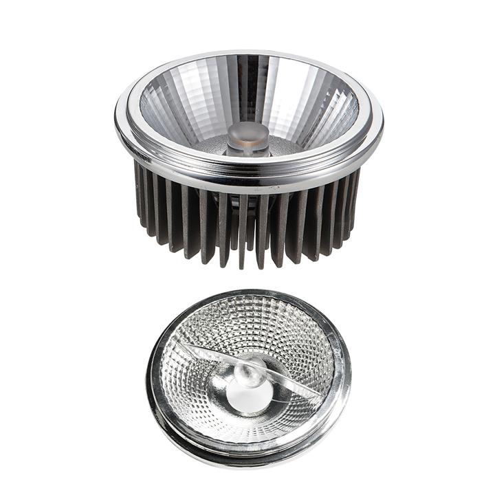 LED FARETTO - AR111 20W CHANGEABLE REFLECTOR 40 D/20 D SILVER 3000K