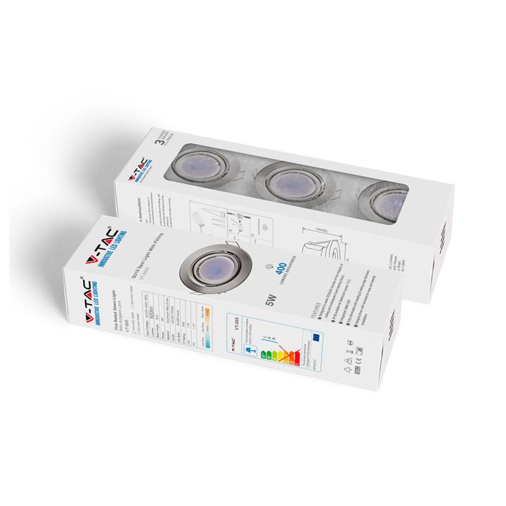 LED FARETTO 5W GU10 CON FITTING SATIN NICHEL BODY 3000K 3PCS/PACK