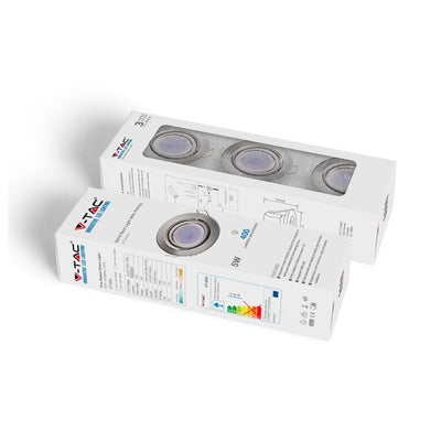 LED FARETTO 5W GU10 CON FITTING SATIN NICHEL BODY 3000K 3PCS/PACK