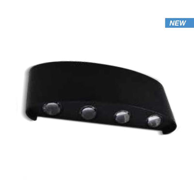 8W LED APPLIQUE DA PARETE SU & GI   SABBIA NERA IP54 3000K