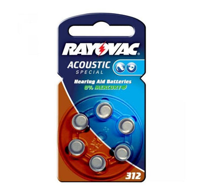 RAYOVAC 1.4V 312 PR 41 BLISTER 6PCS BATTERIE ZINCO AIR