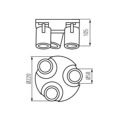 LAMPADA DA PARETE-SOFFITTO LAURIN EL-3O B - KANLUX