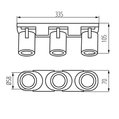 LAMPADA DA PARETE-SOFFITTO LAURIN EL-3I B - KANLUX