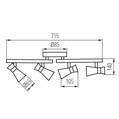 LAMPADA DA PARETE-SOFFITTO MILENO EL-4I ASR-AN - KANLUX