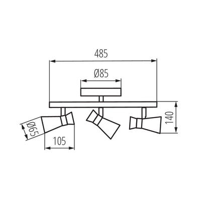 LAMPADA DA PARETE-SOFFITTO MILENO EL-3I B-AG - KANLUX