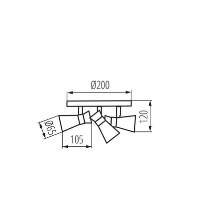 LAMPADA DA PARETE-SOFFITTO MILENO EL-3O ASR-AN - KANLUX